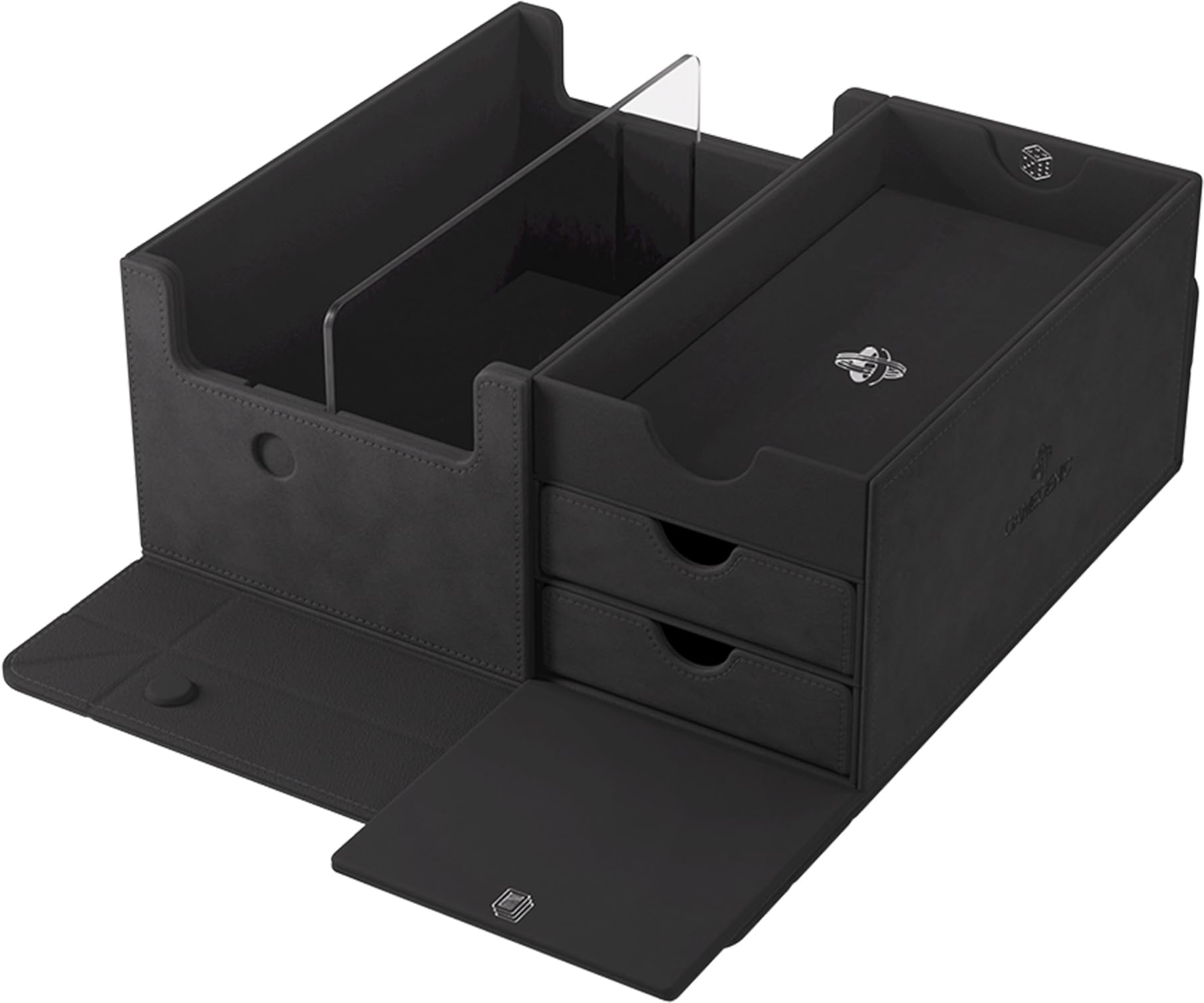 Gamegenic Game's Lair 600+ magnetic drawers provide easy access to sleeved decks.