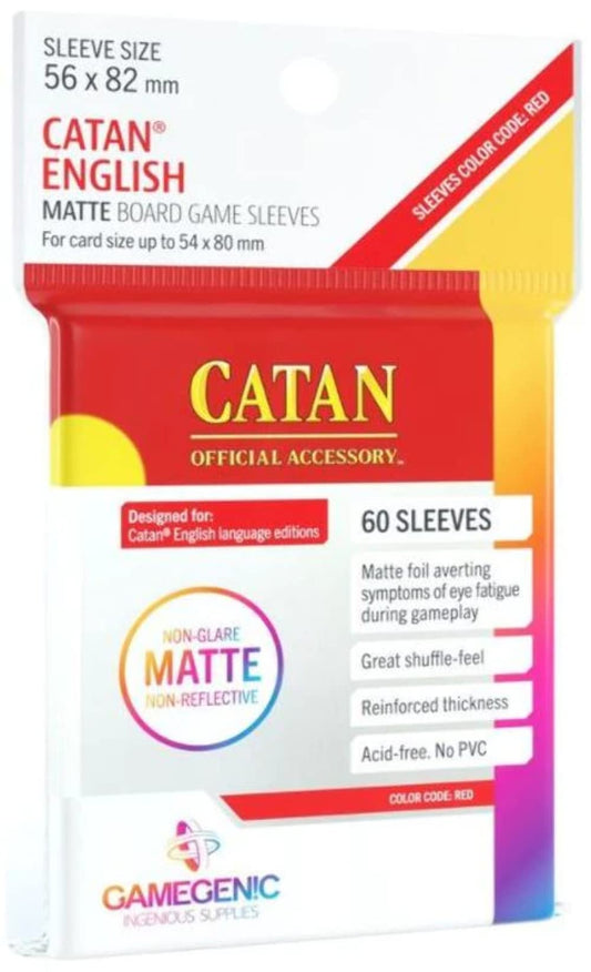 Gamegenic Matte Catan sleeves for 56x82mm cards with clarity and durable protection