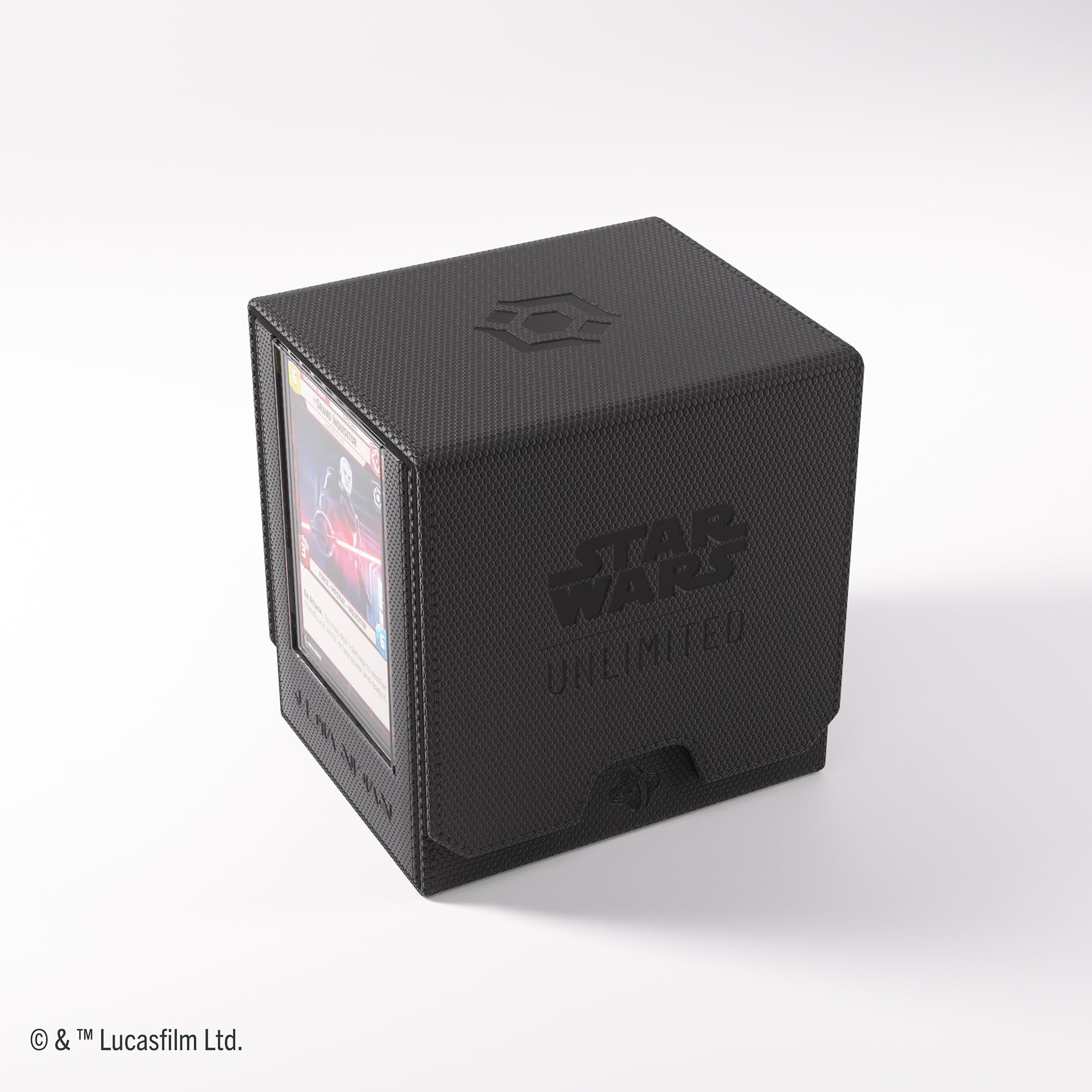 Gamegenic Twin Suns Deck Pod closed shows secure, portable storage with magnets.