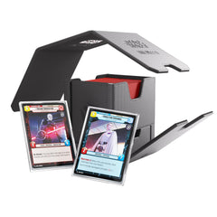 Gamegenic Twin Suns Deck Pod open reveals easy leader-card access during play.
