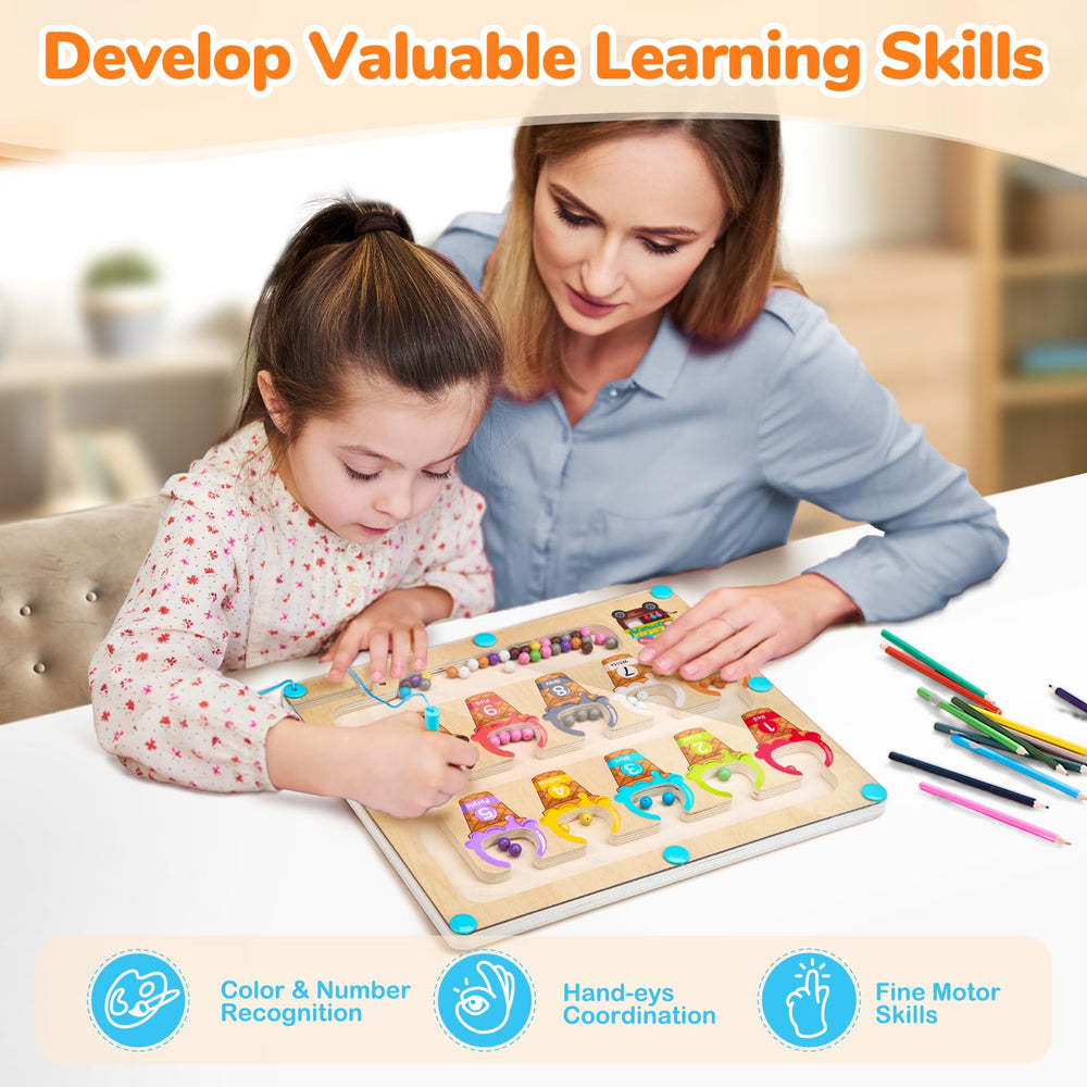 GAMENOTE kids playing color and counting maze supports early math and color literacy.