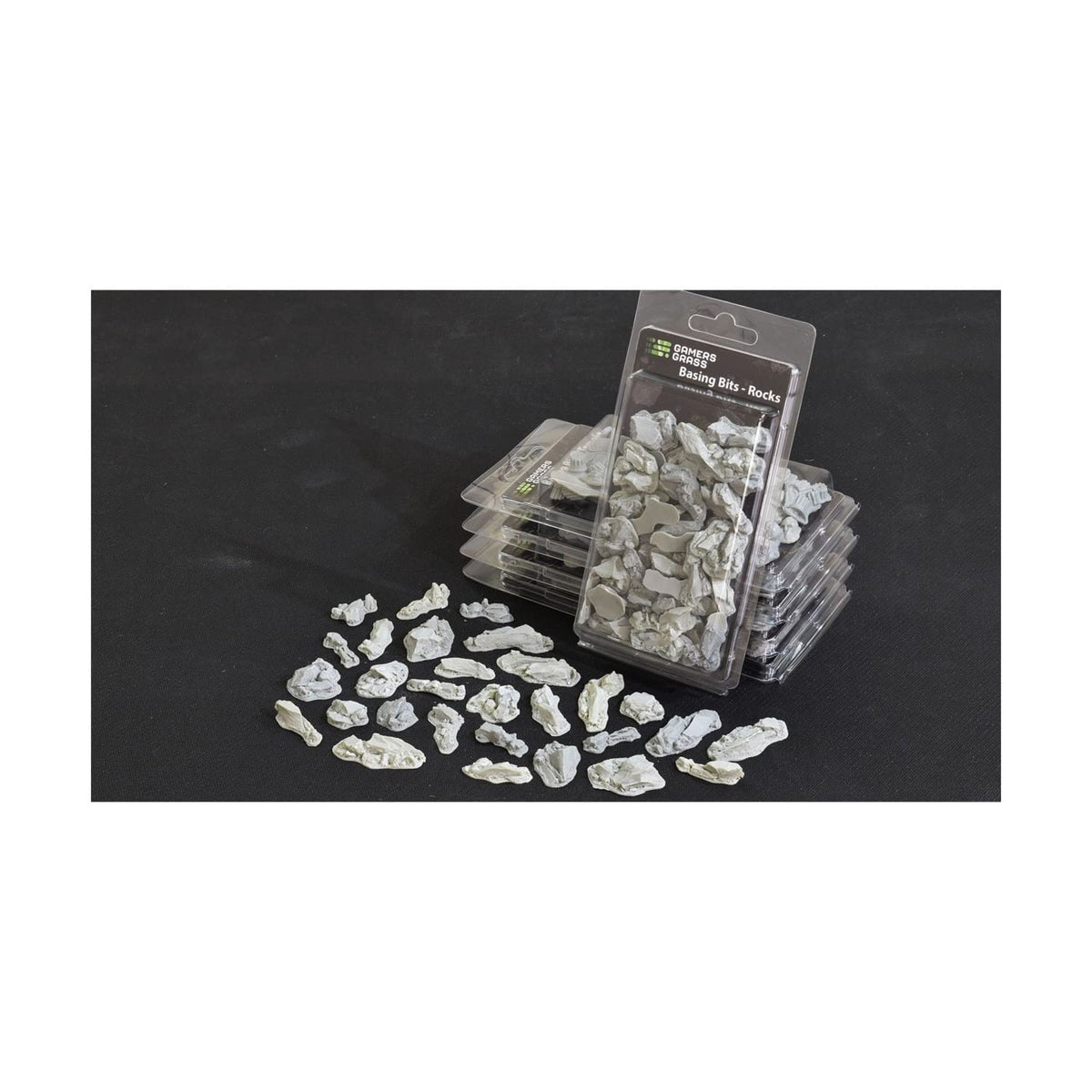 Gamers Grass Basing Bits Rocks demonstrate detailed rock clusters for realistic tabletop bases.