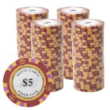 Gamers Lounge Monte Carlo 14g chips, side view, premium weight for authentic casino feel.
