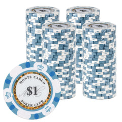 Gamers Lounge Monte Carlo chips with tri-tone edge pattern for premium gameplay