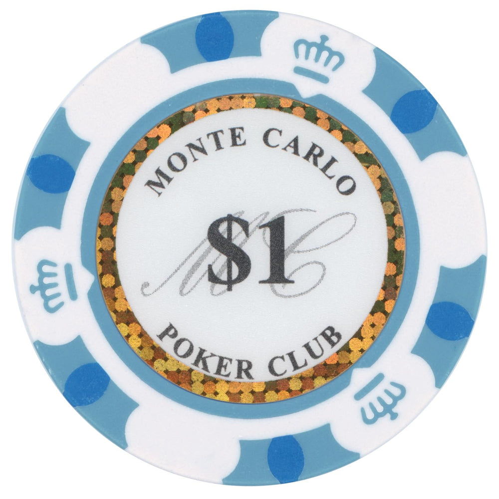 Gamers Lounge Monte Carlo chips feature a gold inlay that gleams under lights