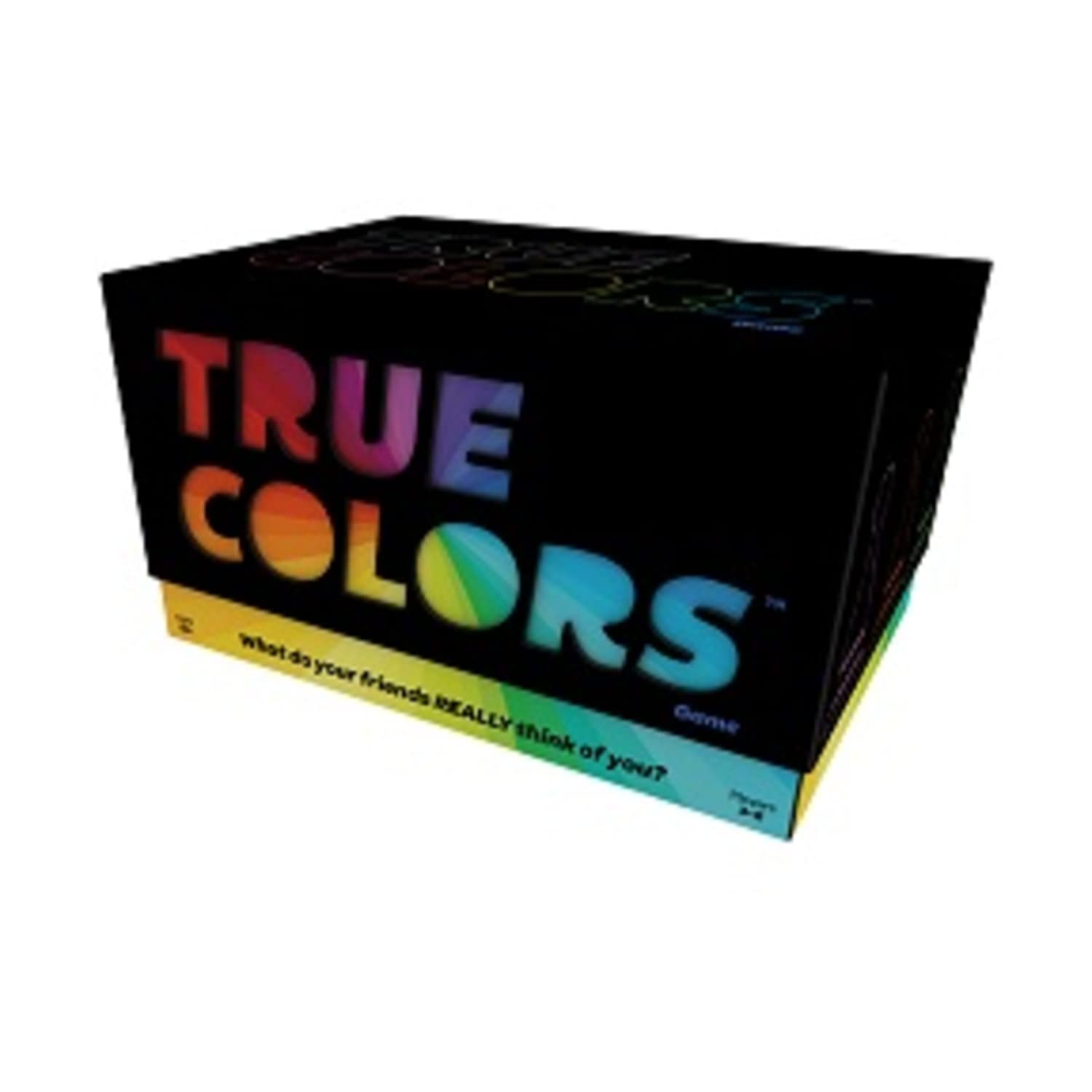 Games Adults Play True Colors card game black cover on a table for a lively game night.