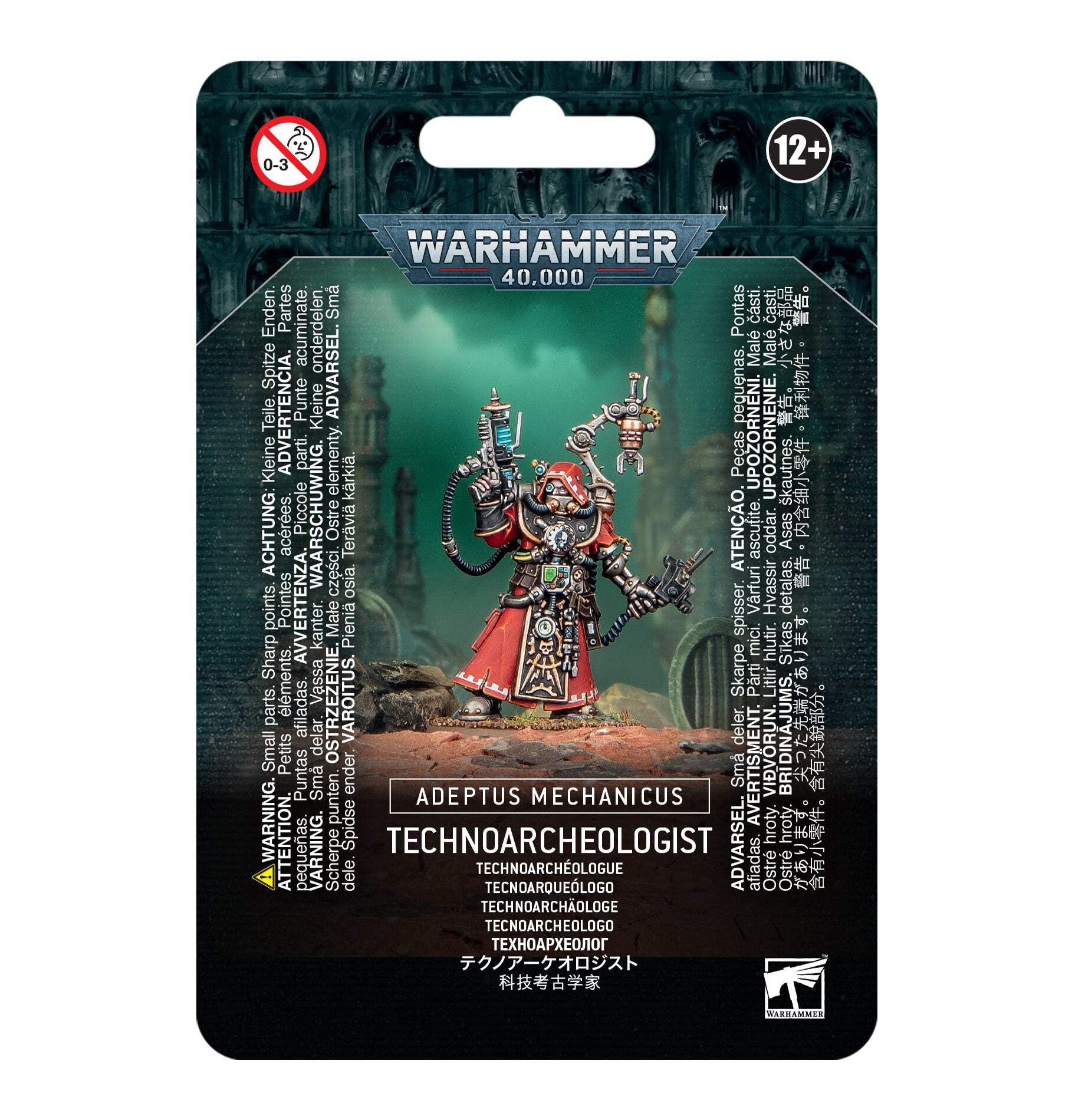 Games Workshop Adeptus Mechanicus Technoarcheologist figure for tabletop battles and painting practice.