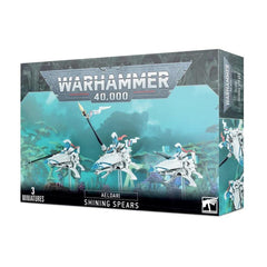 Games Workshop Aeldari Shining Spears miniature in a dynamic pose for tabletop battles.