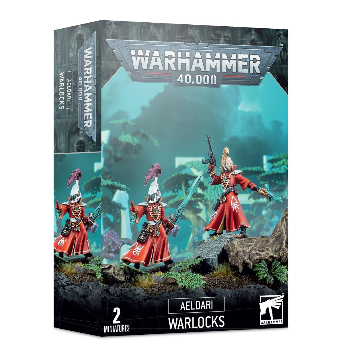 Games Workshop Aeldari Warlocks model pose for tabletop battles, ideal for painting and assembling.