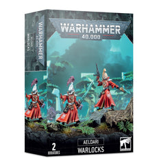 Games Workshop Aeldari Warlocks model pose for tabletop battles, ideal for painting and assembling.