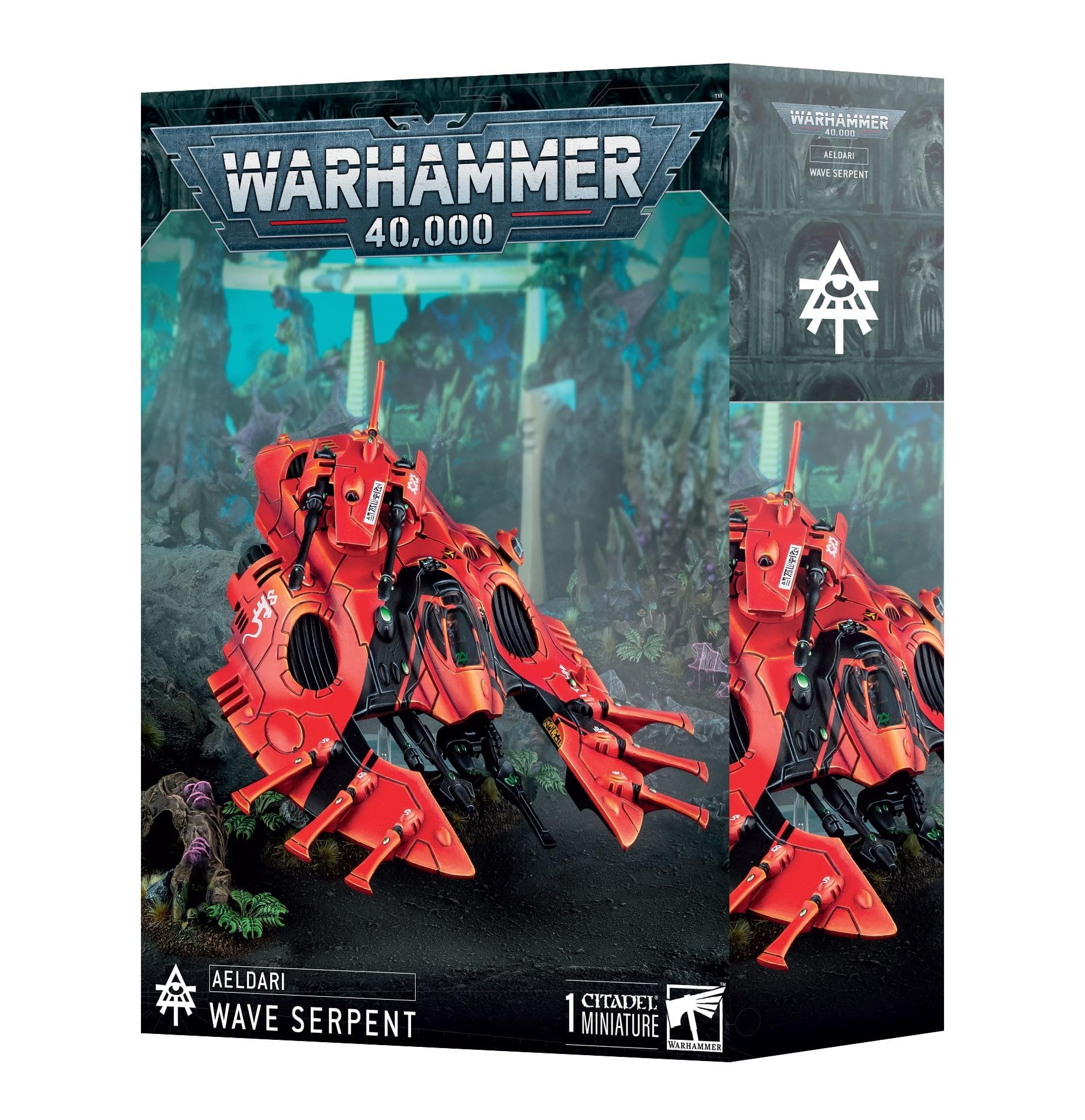 Games Workshop Aeldari Wave Serpent interior detail highlights a spacious troop bay for transport.