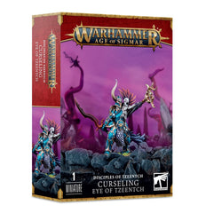 Games Workshop Curseling Eye of Tzeentch miniature with ornate armor, ideal for tabletop battles and army display.
