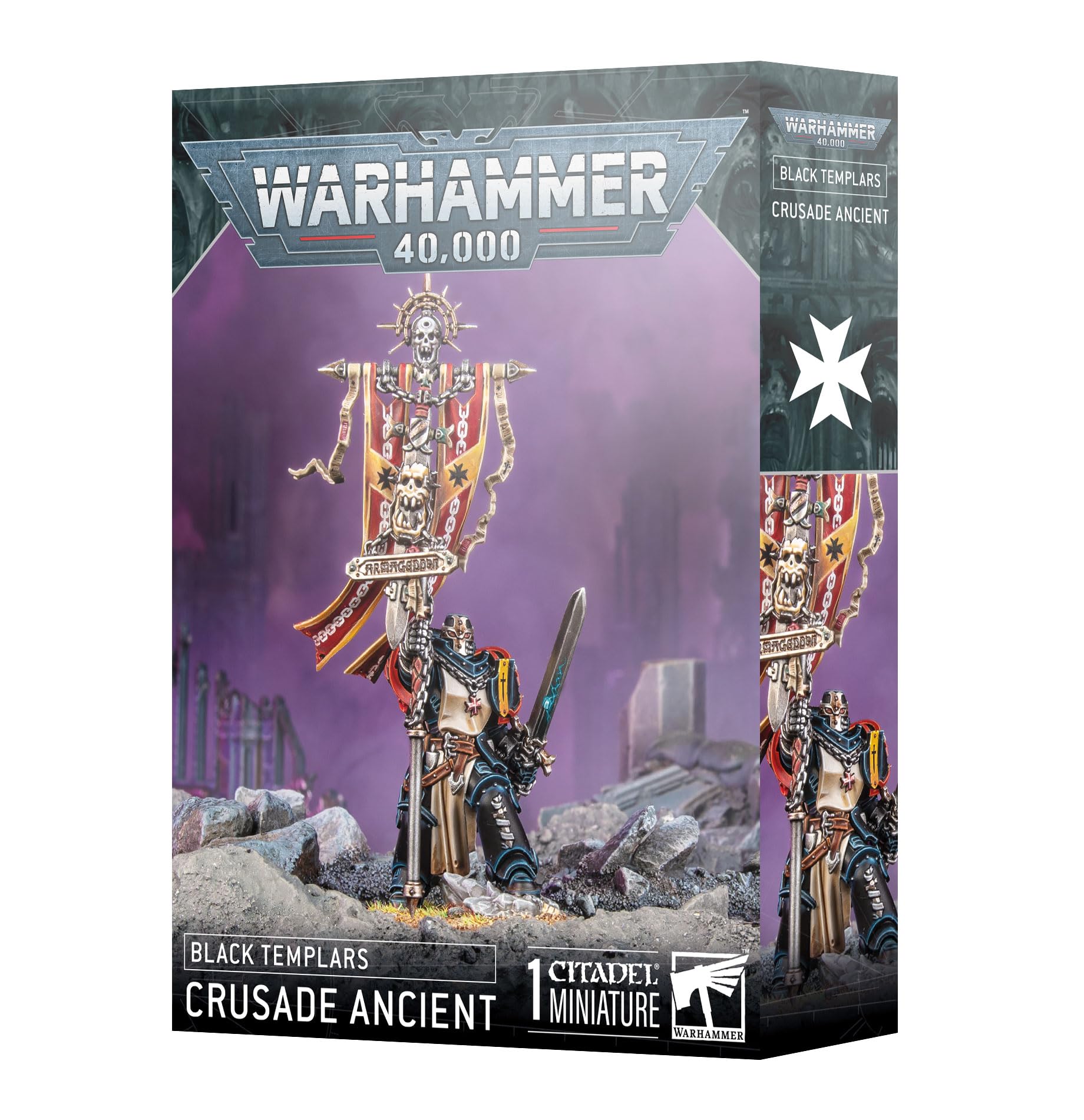 Games Workshop Black Templars Crusade Ancient miniature, unpainted and ready for assembly.