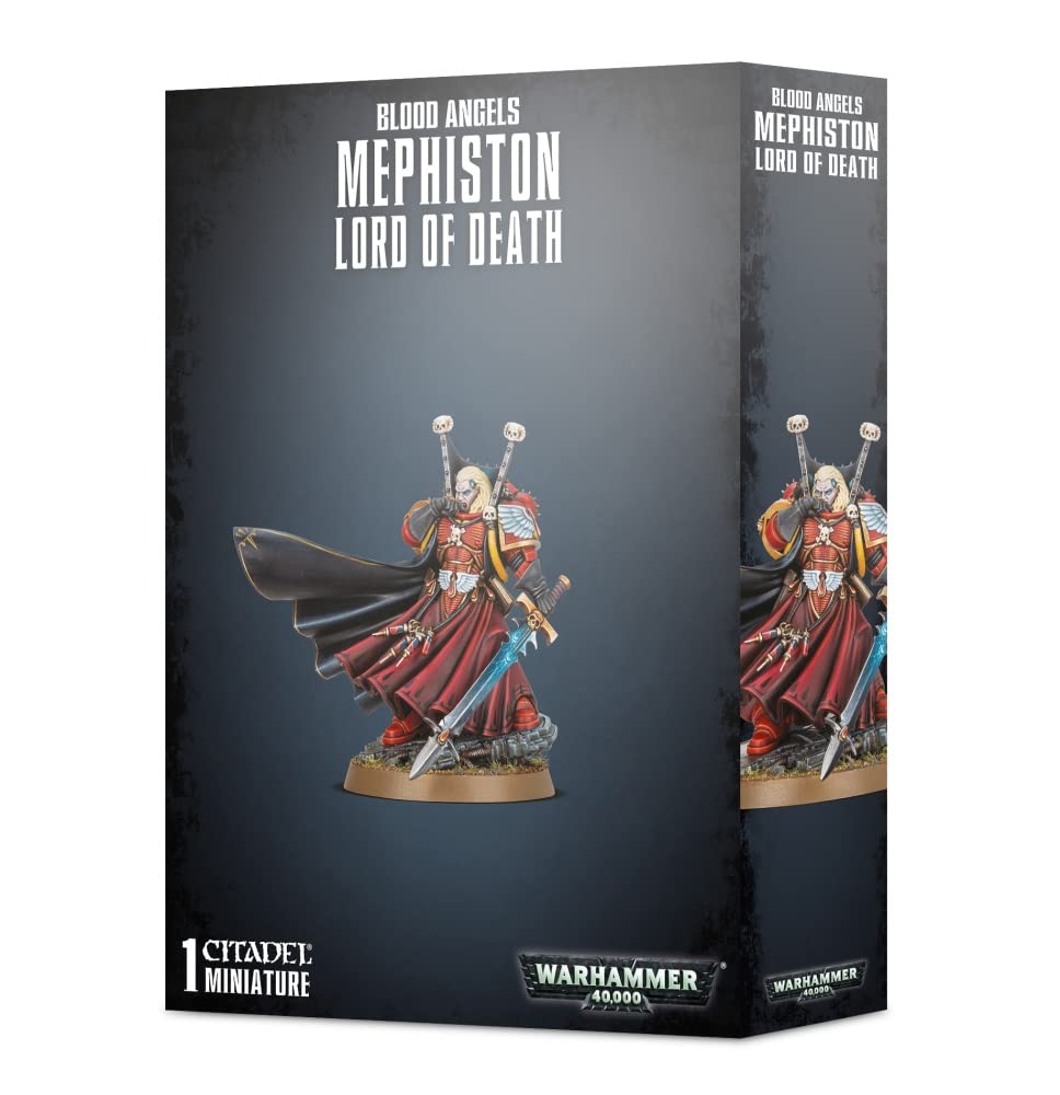 Games Workshop Blood Angels Mephiston Lord of Death miniature, front view for display and painting inspiration.