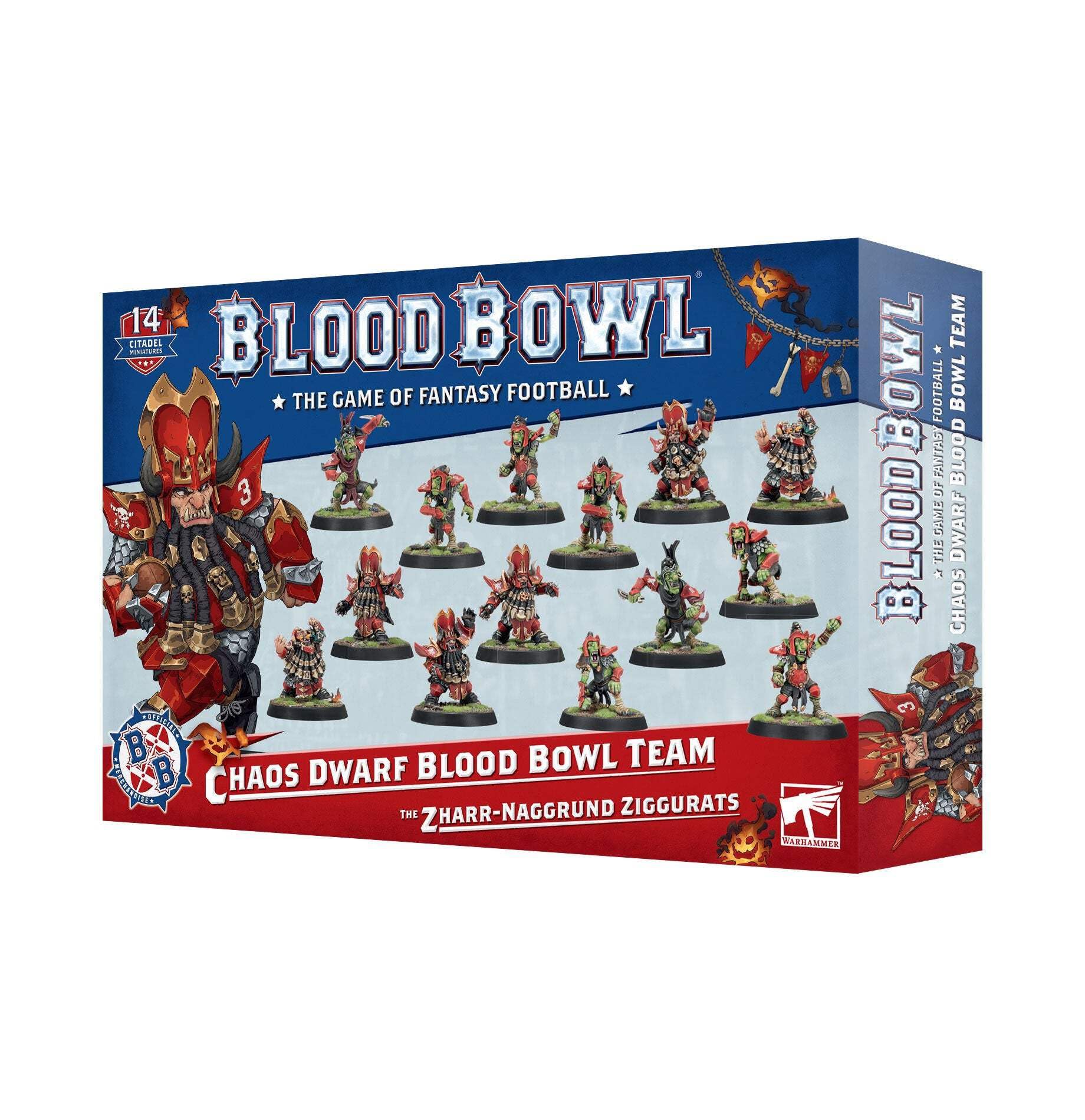 Games Workshop Blood Bowl Chaos Dwarf Team – Zharr-Naggrund Ziggurats, ready for assembly and painting.