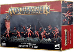 Games Workshop Bloodletters with Hellblade weapon shown in dynamic pose for tabletop battles