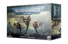 Games Workshop Canoptek Wraiths pose closeup showing scythe blades and detail for assembly.