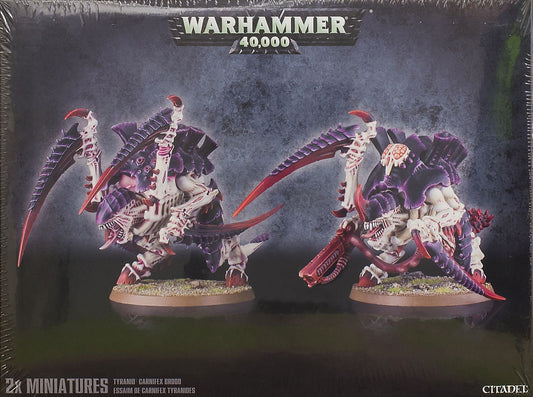 Games Workshop Carnifex Brood assembly poses showcase versatile pose options for tabletop games.