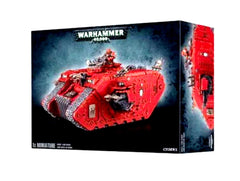 Games Workshop Chaos Land Raider 2014 front view highlights detailed chaos armor for tabletop battles