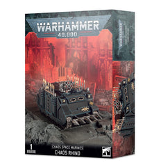 Games Workshop Chaos Rhino front view highlights rugged transport for infantry deployment.
