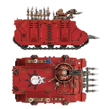 Games Workshop Chaos Rhino rear-angled view reveals ready-to-deploy transport with access.