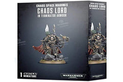 Games Workshop Chaos Lord in Terminator Armour figure, customizable for dynamic tabletop battles.