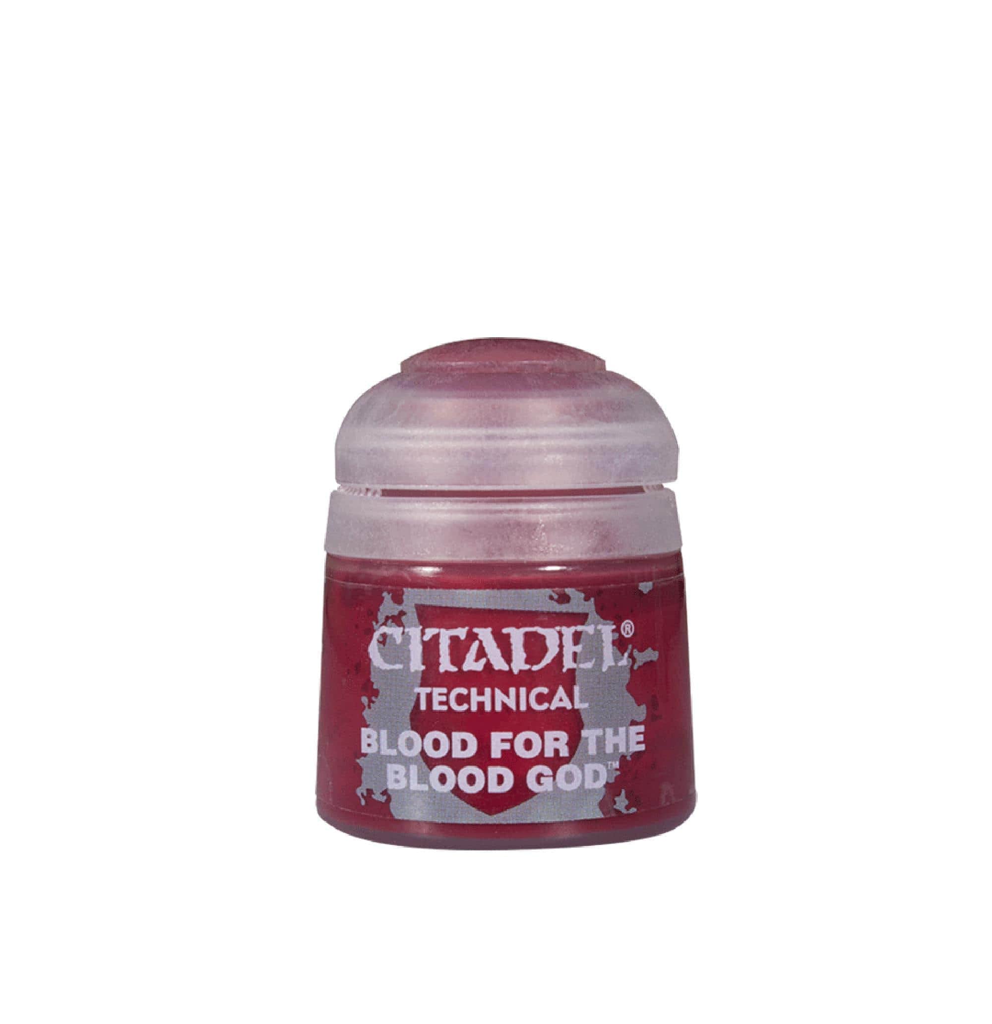 Games Workshop Citadel paint pot swatches show depth for blood god highlights on models.