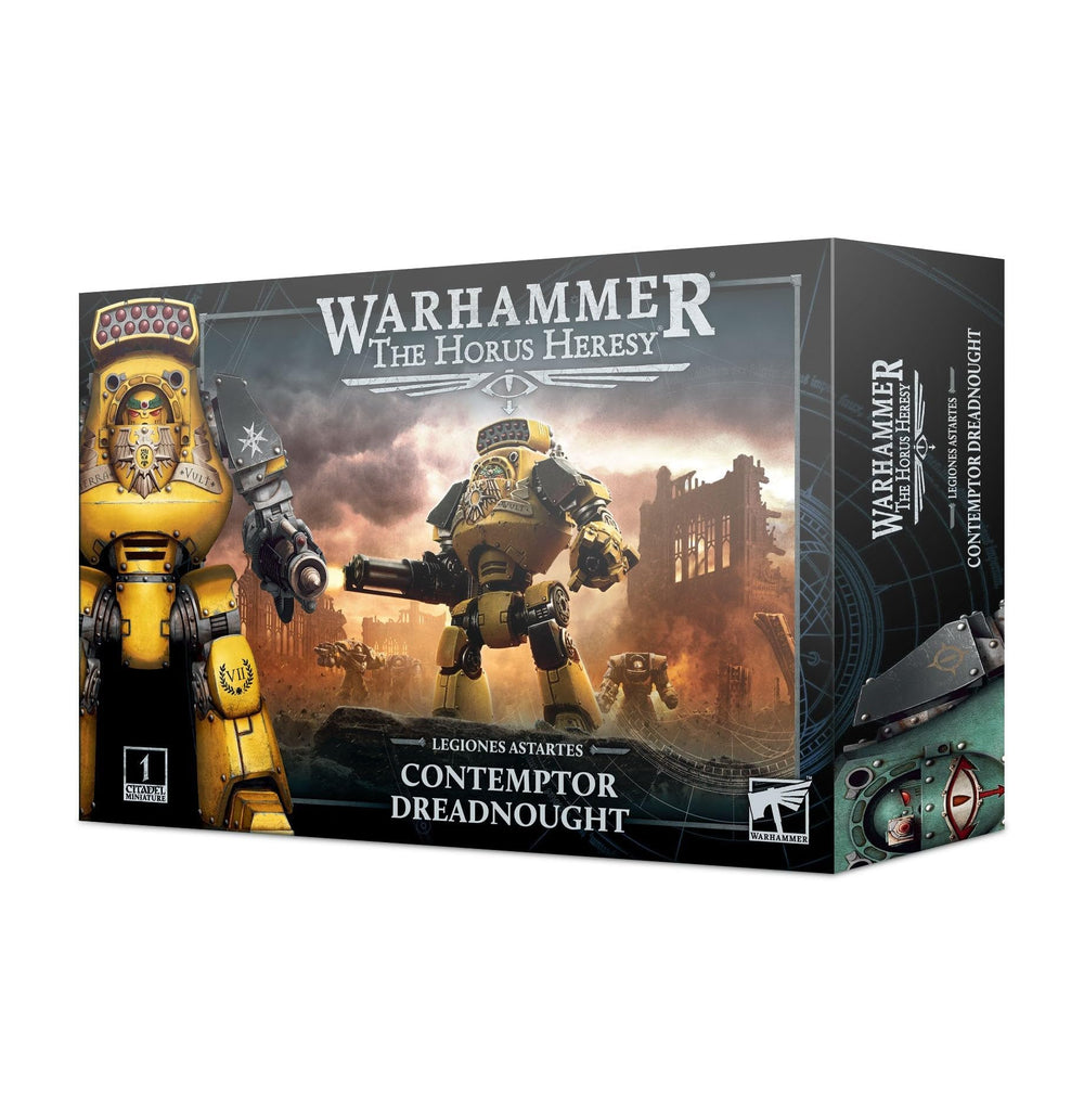 Games Workshop Contemptor Dreadnought front view for tabletop battles and display.