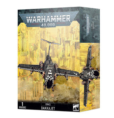 Games Workshop Dakkajet in flight with varied armament for tabletop battles.