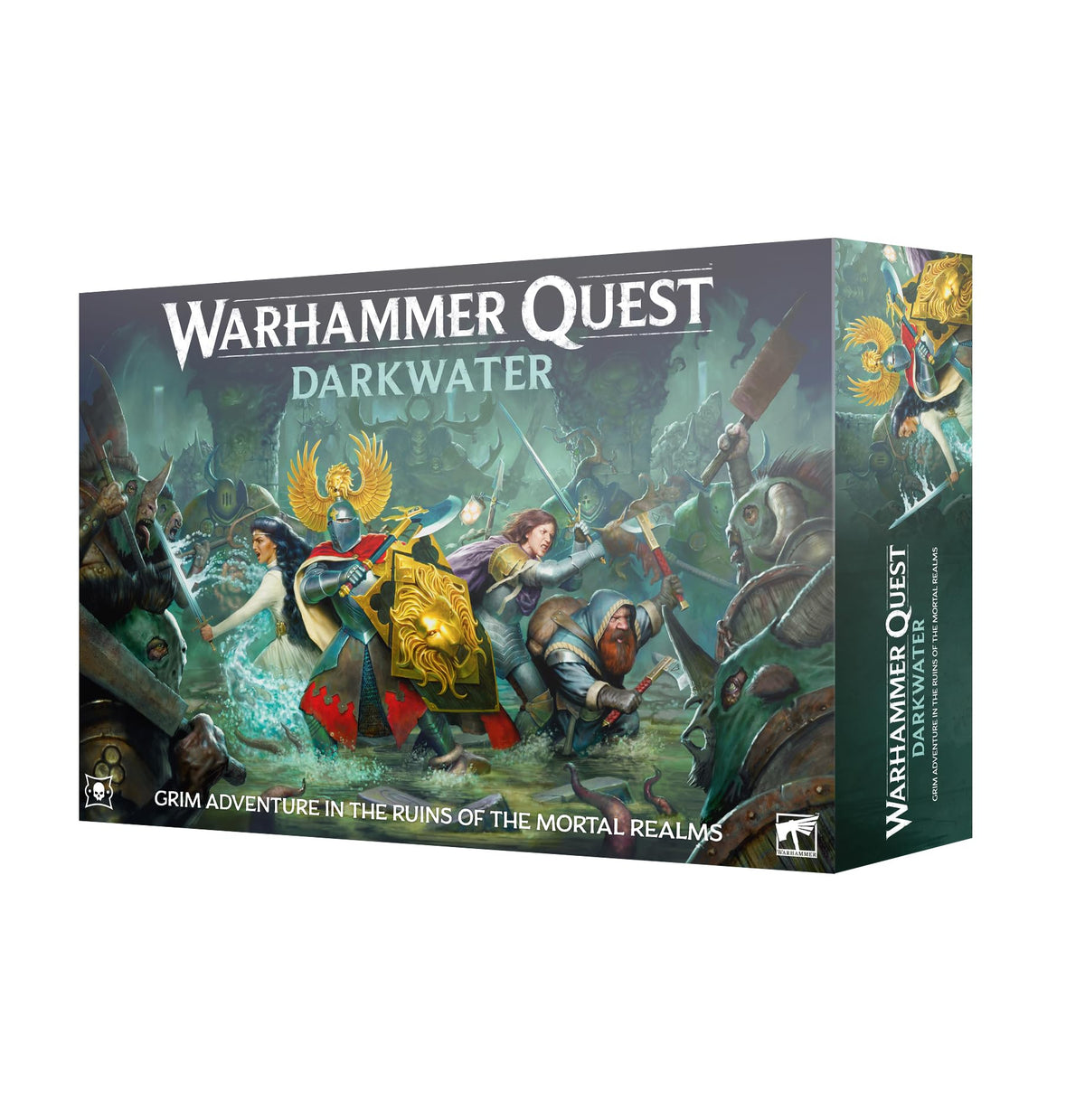 Games Workshop Darkwater map book, lay-flat design enables quick setup and smooth gameplay.
