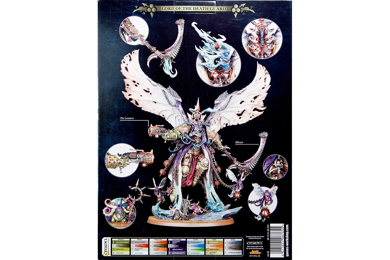 Games Workshop Death Guard Mortarion side pose highlighting a dynamic battlefield stance