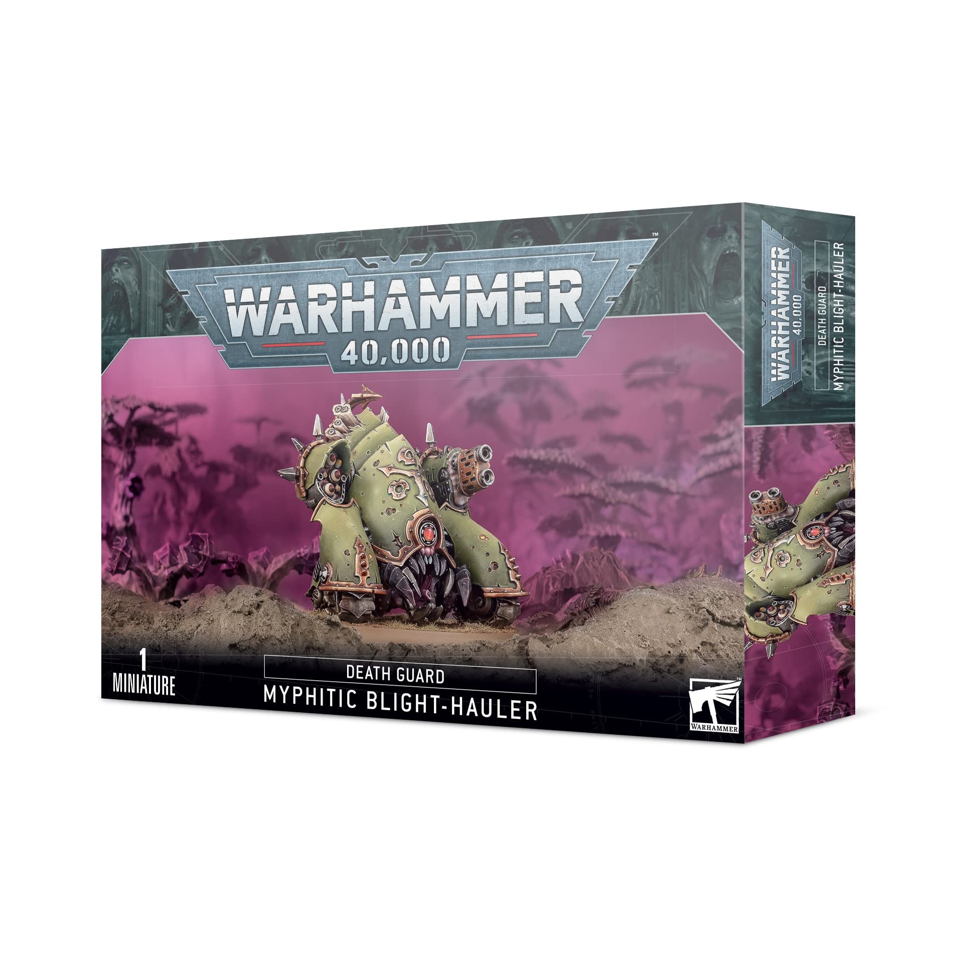 Games Workshop Death Guard Myphitic Blight-Hauler front view, ideal for displaying and painting.