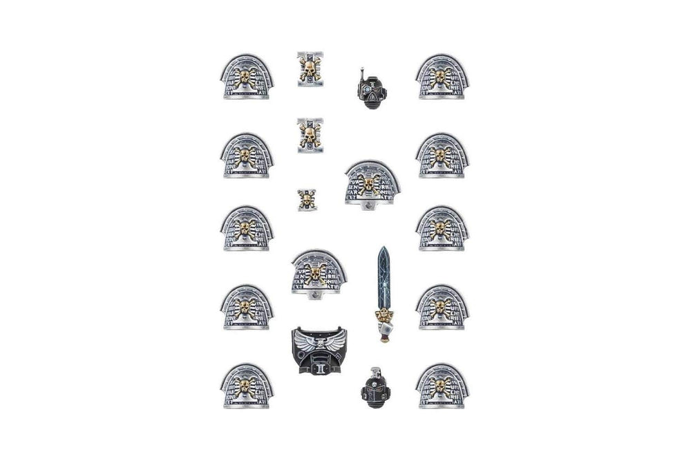 Games Workshop Deathwatch upgrades armor highlights rugged plating for durable-looking models.