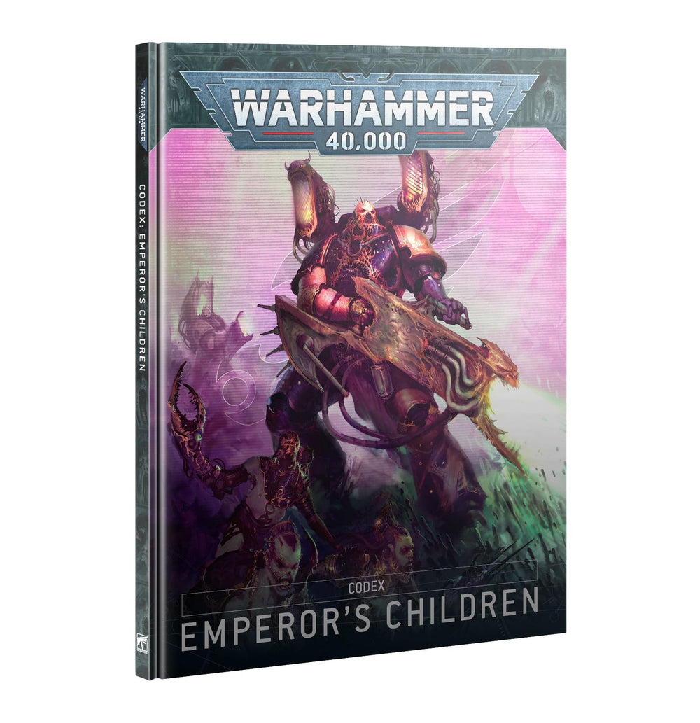 Games Workshop Emperor's Children background art showing lore-inspired illustrations.