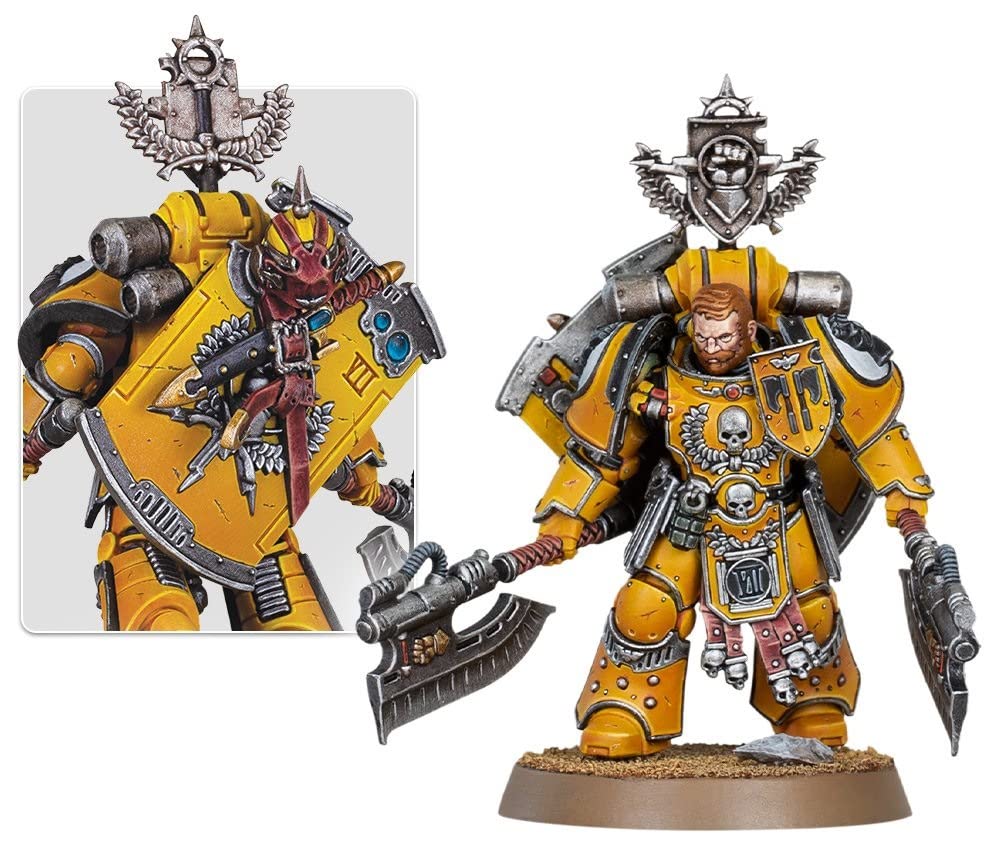 Games Workshop Fafnir Rann in ornate armor on a 32mm base for display.