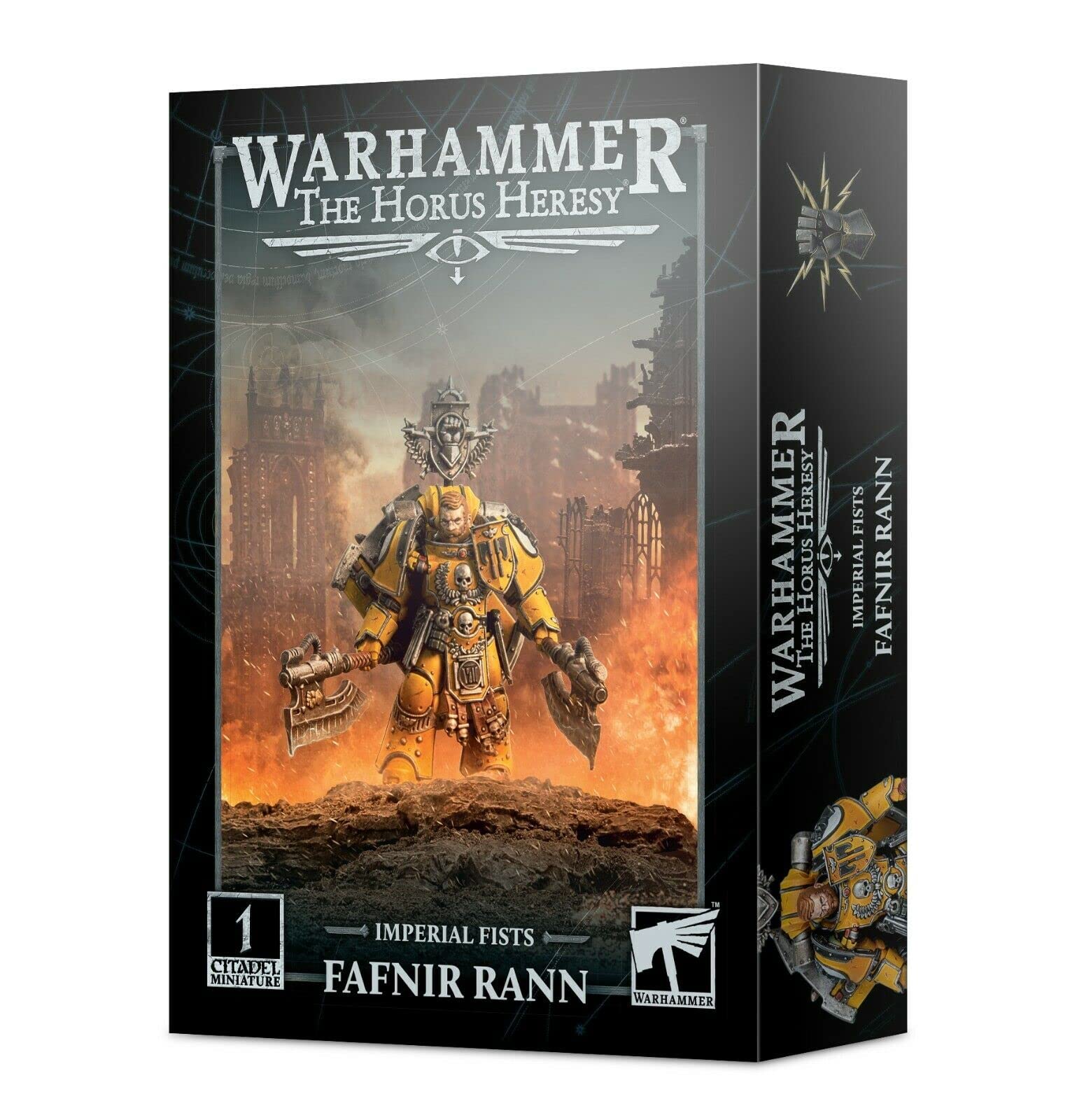 Games Workshop Fafnir Rann with twin power axes, ideal for tabletop battles.