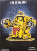 Games Workshop Gorkanaut front view reveals rugged ork war machine for epic battles.