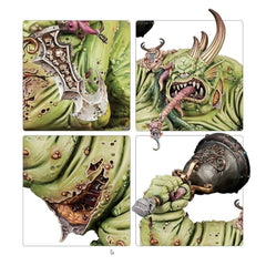 Games Workshop Great Unclean One close-up face, highlighting detailed sculpt