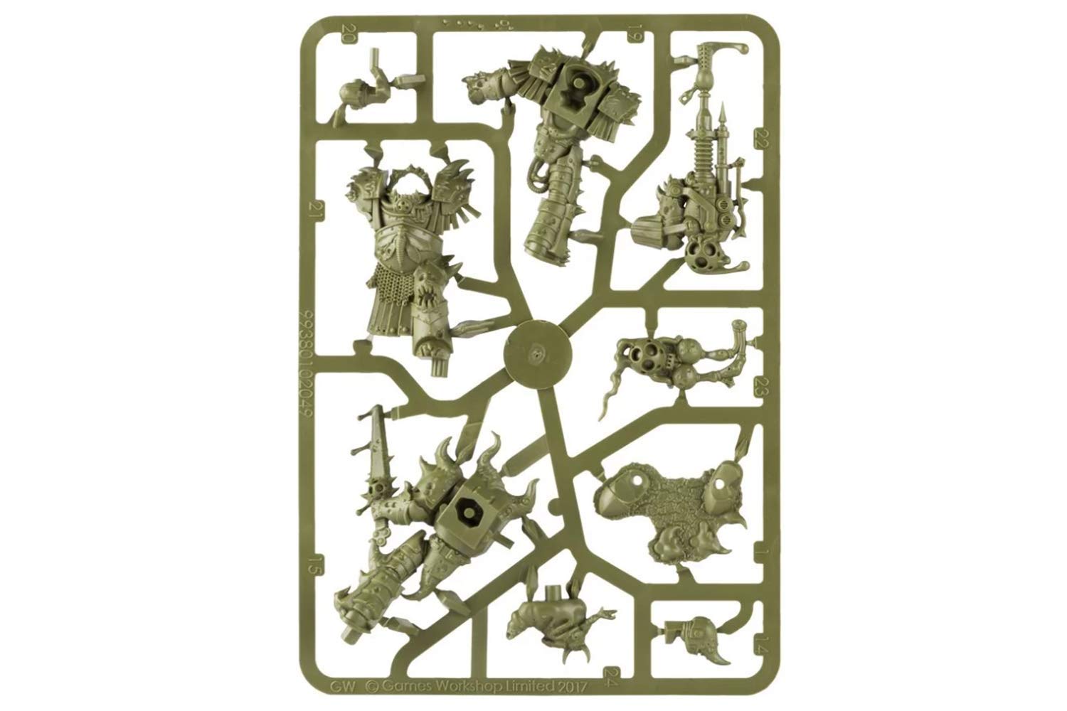 Green plastic sprues pre-coloured for fast assembly and consistency