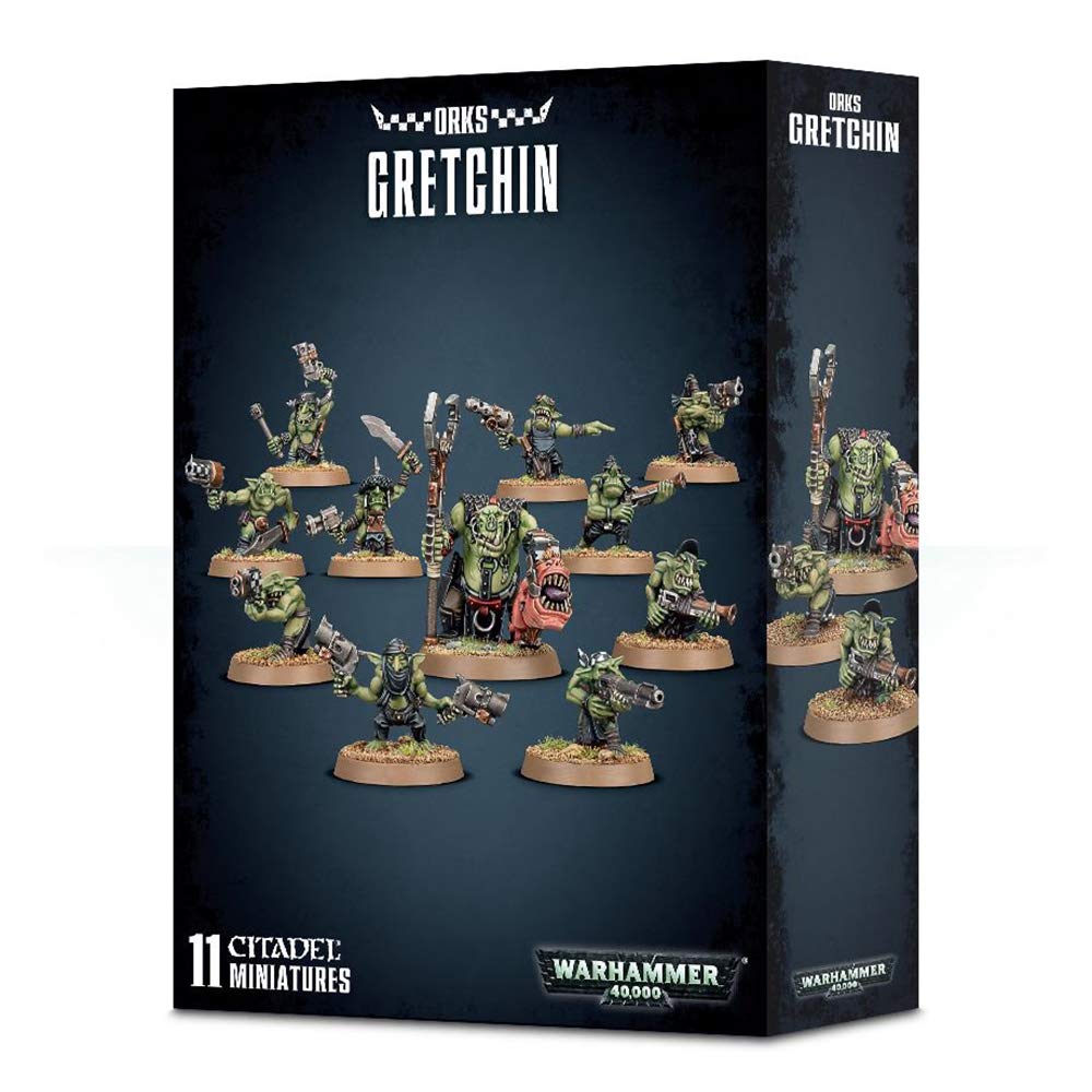 Games Workshop Gretchin 2018 box front, ideal for hobbyists starting a 40k squad.