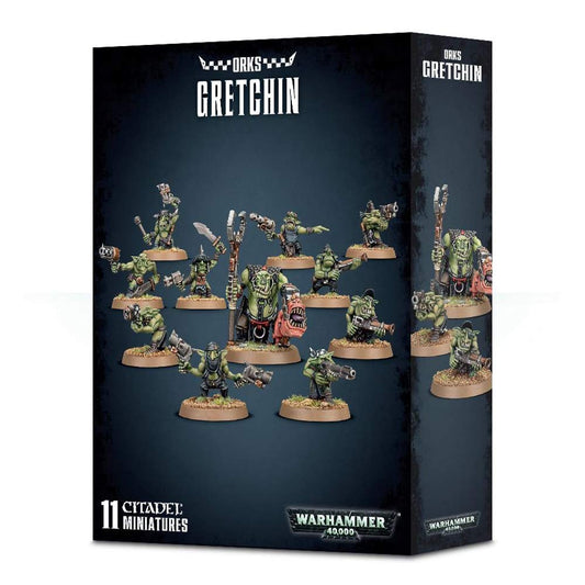 Games Workshop Gretchin 2018 box front, ideal for hobbyists starting a 40k squad.