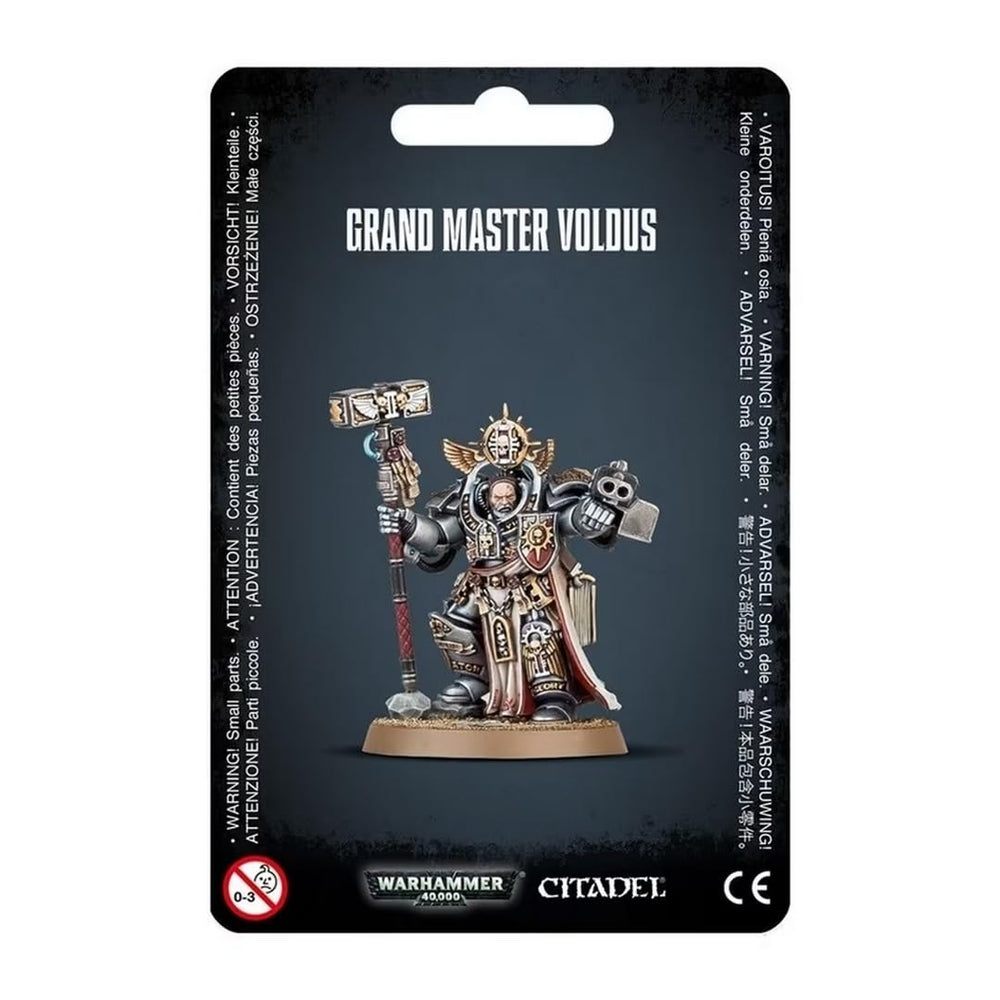 Games Workshop Grey Knights Voldus miniature with ornate hammer detail for tabletop battles