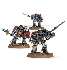 Games Workshop Grey Knights Terminator psycannon for ranged firepower.