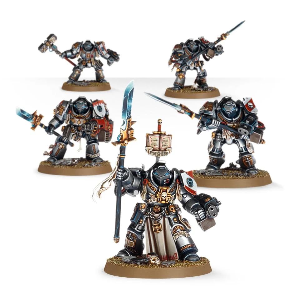 Games Workshop Grey Knights Terminator purity seals detail enhances army lore.