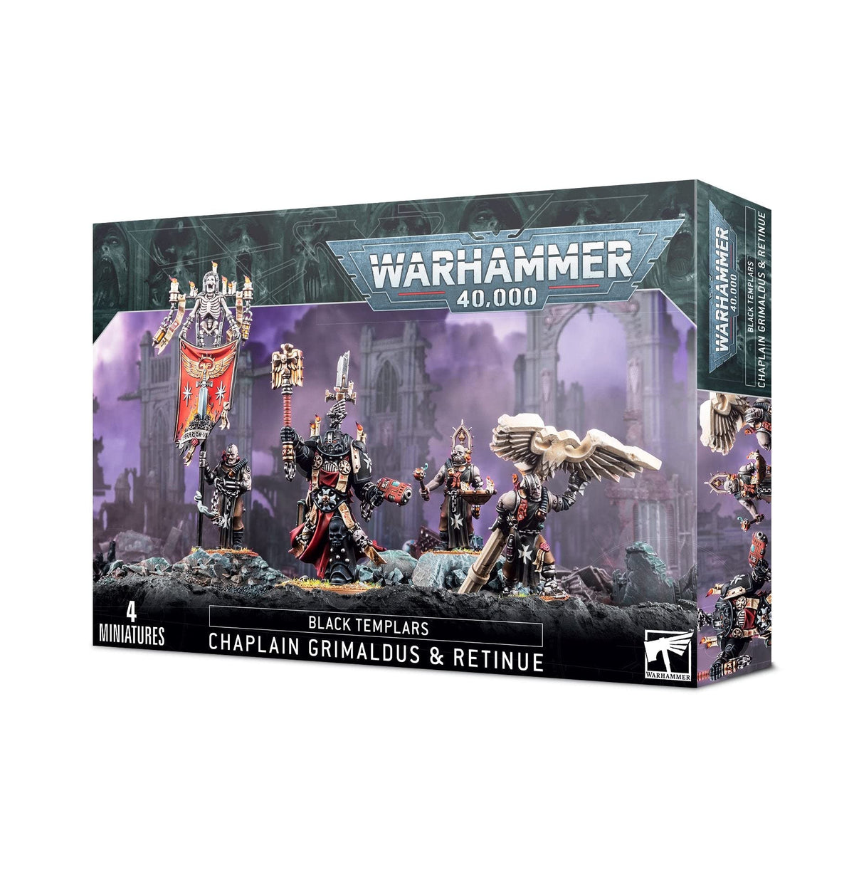 Games Workshop Grimaldus and Retinue minis, ready for assembly and tabletop battles.