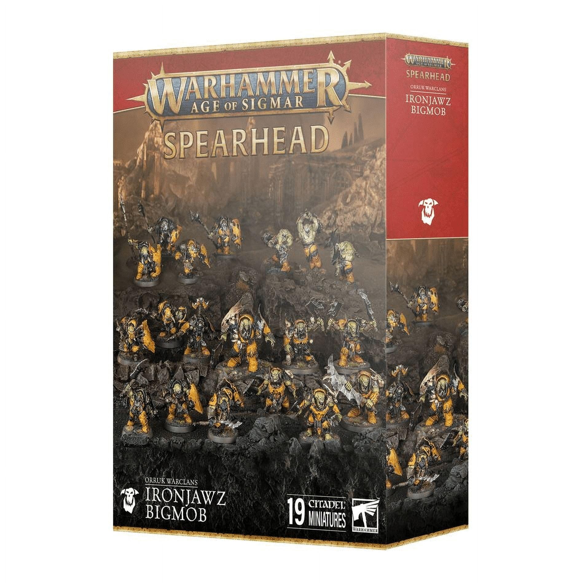 Games Workshop Ironjaqz Bigmob Ardboyz, dense frontline units for Warhammer battles.