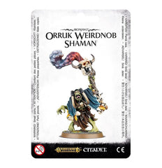 Games Workshop Ironjawz Weirdnob Shaman detail fetishes highlight ornate shamanic accessories for display.