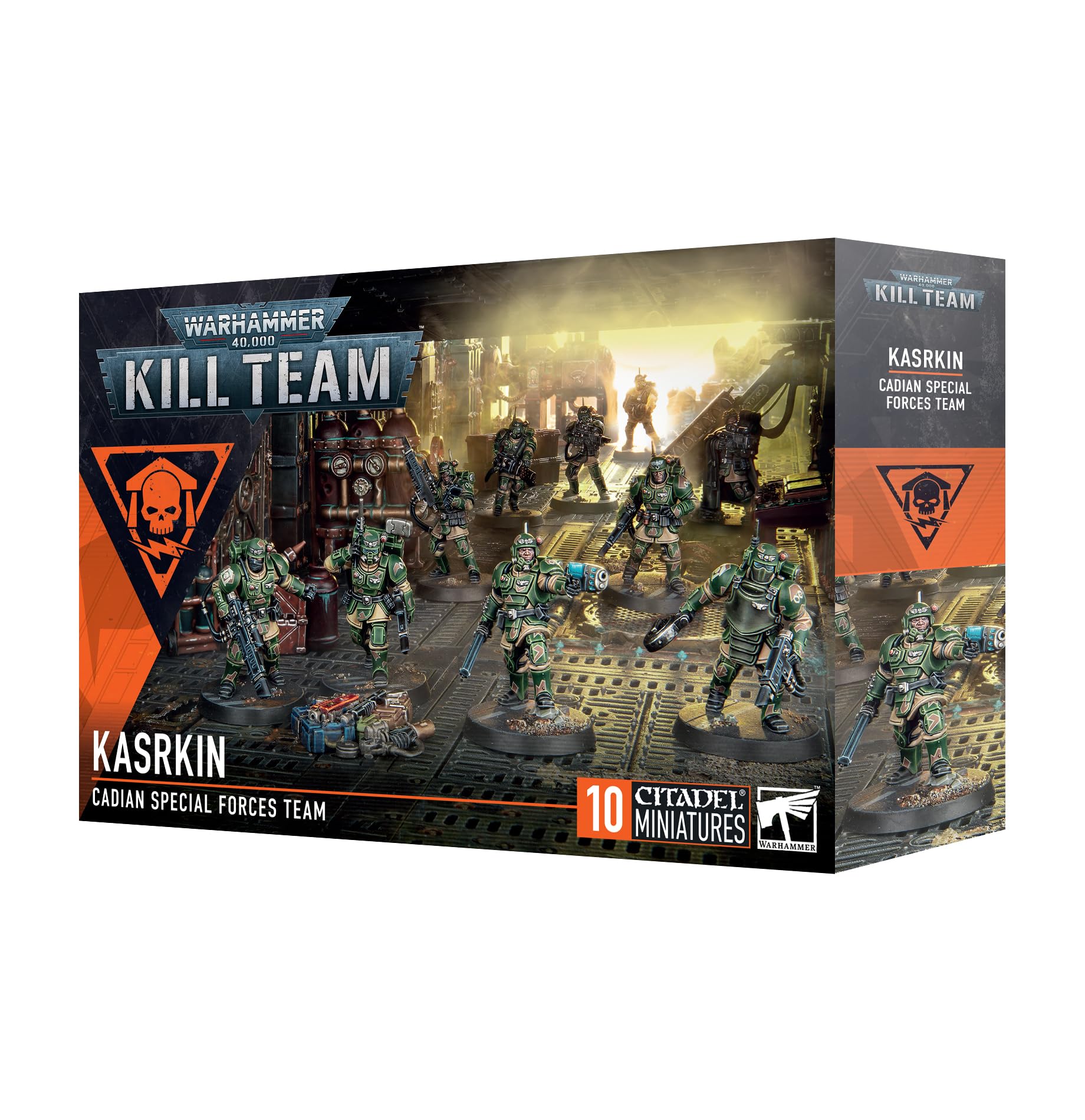 Games Workshop Kasrkin Kill Team minis for 40k tabletop battles.