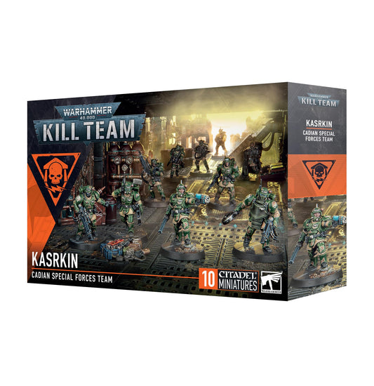 Games Workshop Kasrkin Kill Team minis for 40k tabletop battles.