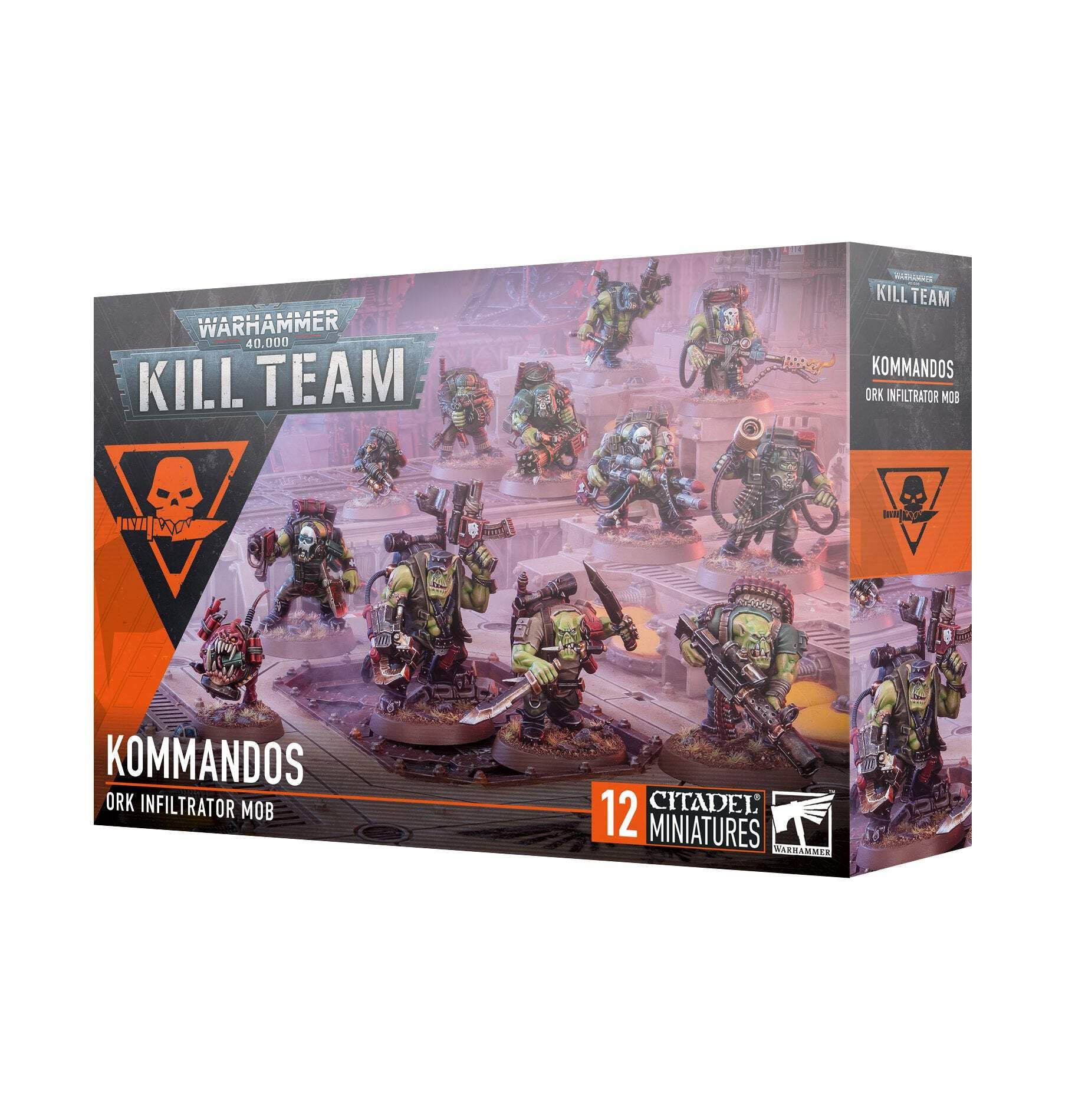 Games Workshop Kill Team Ork Kommandos box set ready for assembly and tabletop battles.